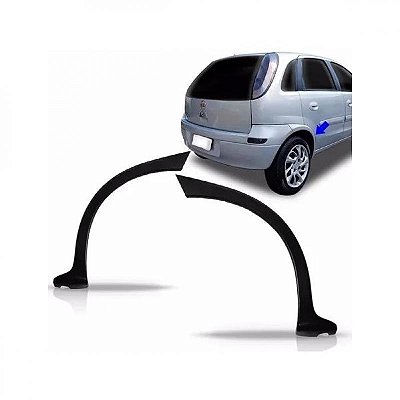 Moldura do vão da roda corsa chevrolet de 2003 a 2012 traseira lado direito preto hatch