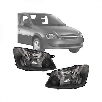Farol corsa classic chevrolet de 2010 a 2016 lado esquerdo máscara negra