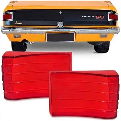 Lente opala chevrolet de 1969 a 1974 traseira lado direito borda vermelha acrílico