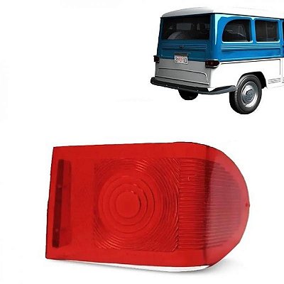 Lente rural ford de 1960 a 1979 traseira lado direito borda vermelha canto acrílico