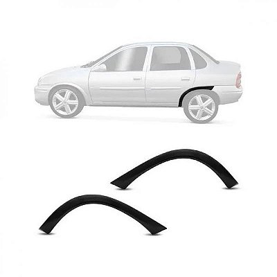 Moldura do vão da roda corsa chevrolet de 1994 a 2009 traseira lado direito preto sedan
