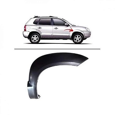 Moldura do vão da roda do para lama tucson hyundai de 2005 a 2016 dianteira lado direito preta com primer