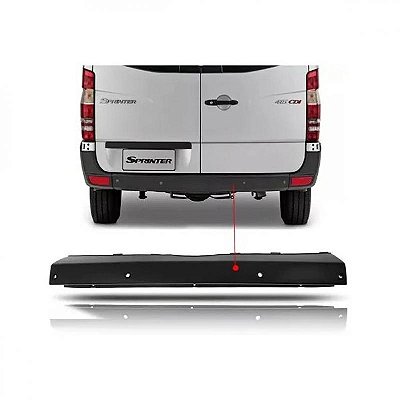 Para choque sprinter mercedes benz de 2012 a 2019 traseiro central com furo para sensor sem degrau