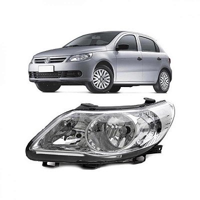 Farol gol volkswagen de 2009 a 2012 lado direito cromado foco duplo geração 5