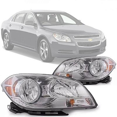 Farol malibu chevrolet de 2010 a 2012 lado esquerdo cromado elétrico com lâmpada