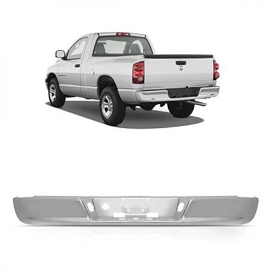 Para choque ram dodge de 2006 a 2010 traseiro cromado lâmina sem furo para sensor