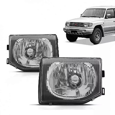 Farol pajero mitsubishi de 1998 a 2000 lado esquerdo liso versão gls
