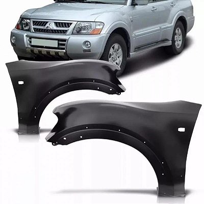 Para lama pajero full mitsubishi de 2001 a 2007 lado direito com furo para moldura inferior para choque