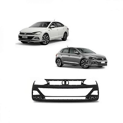 Para choque polo e virtus volkswagen de 2018 a 2022 dianteiro preto sem furo para sensor