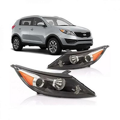 Farol sportage kia de 2011 a 2014 lado direito com refletor âmbar