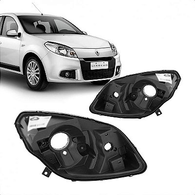 Carcaça do farol sandero renault de 2012 a 2014 lado direito