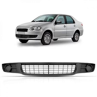 Grade do para choque siena fiat de 2008 a 2012 central carcaça preta versão el sem furo