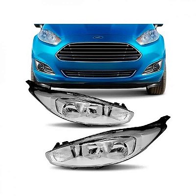 Farol fiesta ford de 2013 a 2017 lado esquerdo cromado