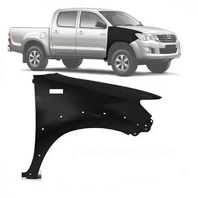 Para lama hilux picape e sw4 toyota de 2012 a 2015 lado direito com furo e moldura inferior para choque com furo para pisca