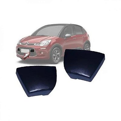 Tampa de reboque do para choque c3 citroën de 2013 a 2020 dianteiro lado direito preto sem pisca texturizado