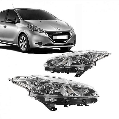 Farol 208 peugeot de 2012 a 2016 lado direito cromado manual sem LED