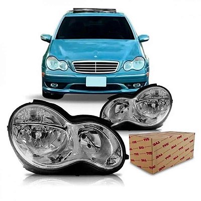 Farol classe c mercedes benz de 2004 a 2007 lado direito duplo liso