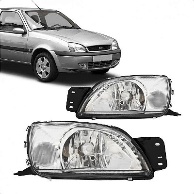 Farol fiesta ford de 2000 a 2002 e courier ford de 2000 a 2013 lado esquerdo com pisca cristal