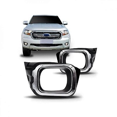 Grade lateral de para choque ranger ford de 2020 a 2023 dianteira lado direito com aro cromado
