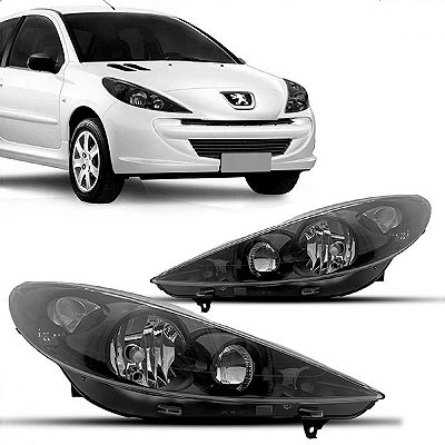Farol 207 peugeot de 2009 a 2015 lado direito preto