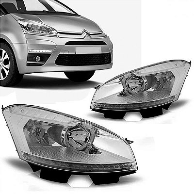 Farol c4 grand picasso citroën de 2008 a 2012 lado esquerdo elétrico com pisca cristal
