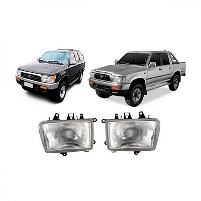 Farol hilux SW4 toyota de 1992 a 1995 lado direito com aplicação em hilux picape SRV toyota de 2002 a 2004