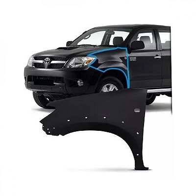 Para lama hilux toyota de 2005 a 2011 lado esquerdo picape e sw4 com tração nas quatro rodas com furo
