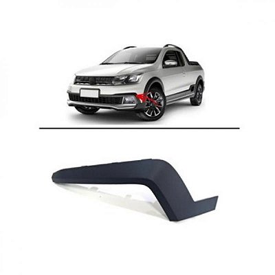 Moldura inferior do para choque e suporte da grade lateral do para choque saveiro volkswagen de 2017 a 2022 lado direito cross