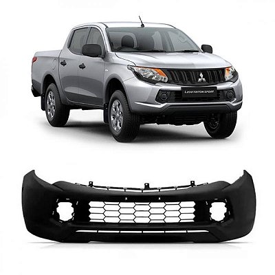 Para choque triton mitsubishi de 2017 a 2025 dianteiro com furo e com friso cromado sem furo para moldura com furo auxiliar sem esguicho tração em duas rodas