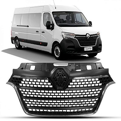 Grade do radiador master renault de 2022 a 2025 com três frisos cromados