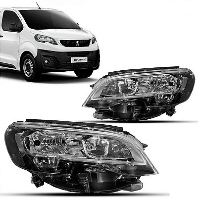Farol expert peugeot de 2018 a 2024 lado direito elétrico com motor