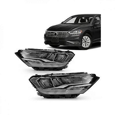 Farol jetta volkswagen de 2019 a 2024 lado esquerdo sedã elétrico com motor e com LED