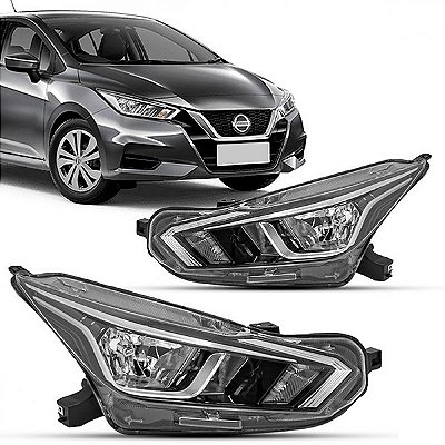 Farol versa nissan de 2021 a 2023 lado esquerdo manual