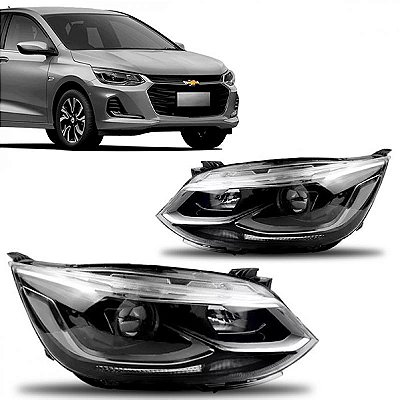 Farol onix chevrolet de 2020 a 2025 lado esquerdo cromado elétrico com projetor sem LED
