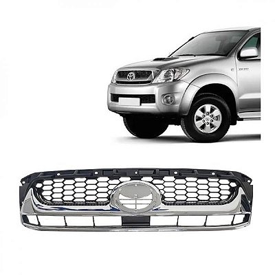 Grade do radiador hilux toyota de 2009 a 2011 cromada para picape com moldura inferior sem friso