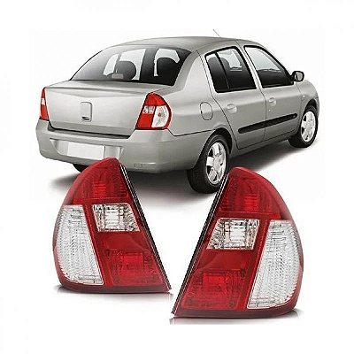Lanterna clio renault de 2005 a 2011 traseira lado direito bicolor cristal sedã