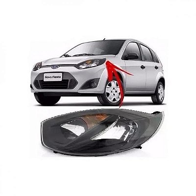 Farol fiesta ford de 2010 a 2014 lado esquerdo preto rocam