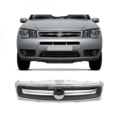 Grade do radiador palio fiat de 2010 a 2012 economy com moldura e friso cromado