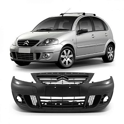 Para choque c3 citroën de 2009 a 2012 dianteiro com furo e com tampa de reboque