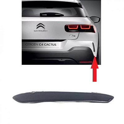 Tampa de acabamento de para choque c4 cactus citroën de 2019 a 2024 traseira lado esquerdo
