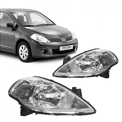 Farol tiida nissan de 2007 a 2013 lado esquerdo com pisca cristal