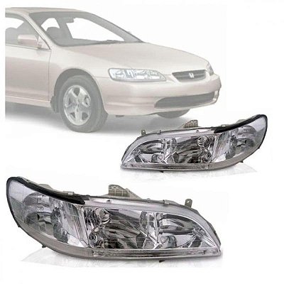 Farol accord honda de 1998 a 2002 lado direito manual e elétrico com pisca branco