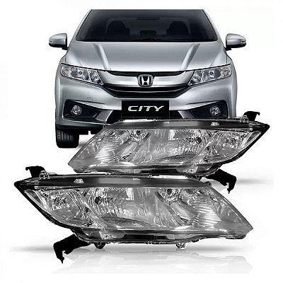 Farol city honda de 2014 a 2017 lado esquerdo cromado manual