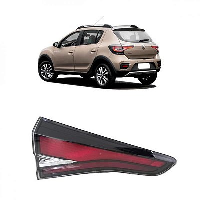 Lanterna sandero stepway renault de 2020 a 2025 traseira da tampa do porta malas lado direito fumê com LED