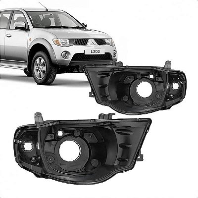 Carcaça de farol triton mitsubishi de 2007 a 2016 lado esquerdo