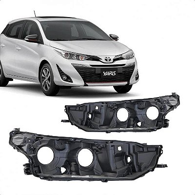 Carcaça de farol yaris toyota de 2018 a 2022 lado esquerdo