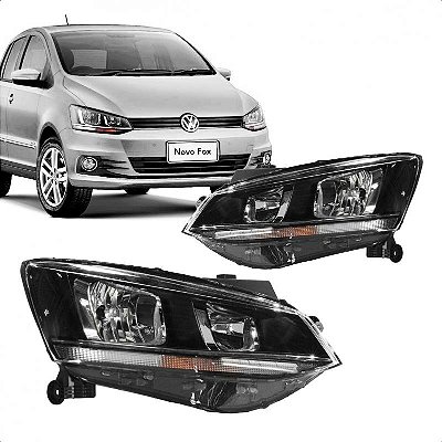 Farol fox spacefox e crossfox volkswagen de 2015 a 2022 lado esquerdo com friso cromado