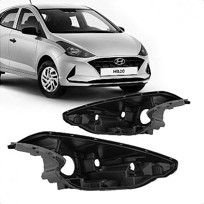 Carcaça de farol hb20 hyundai de 2020 a 2022 lado direito