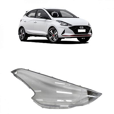 Lente de farol hb20 hyundai de 2020 a 2022 lado direito