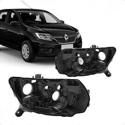 Carcaça de farol sandero renault de 2020 a 2024 lado esquerdo